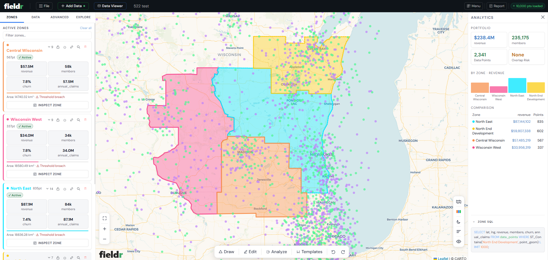 Fieldr territory map